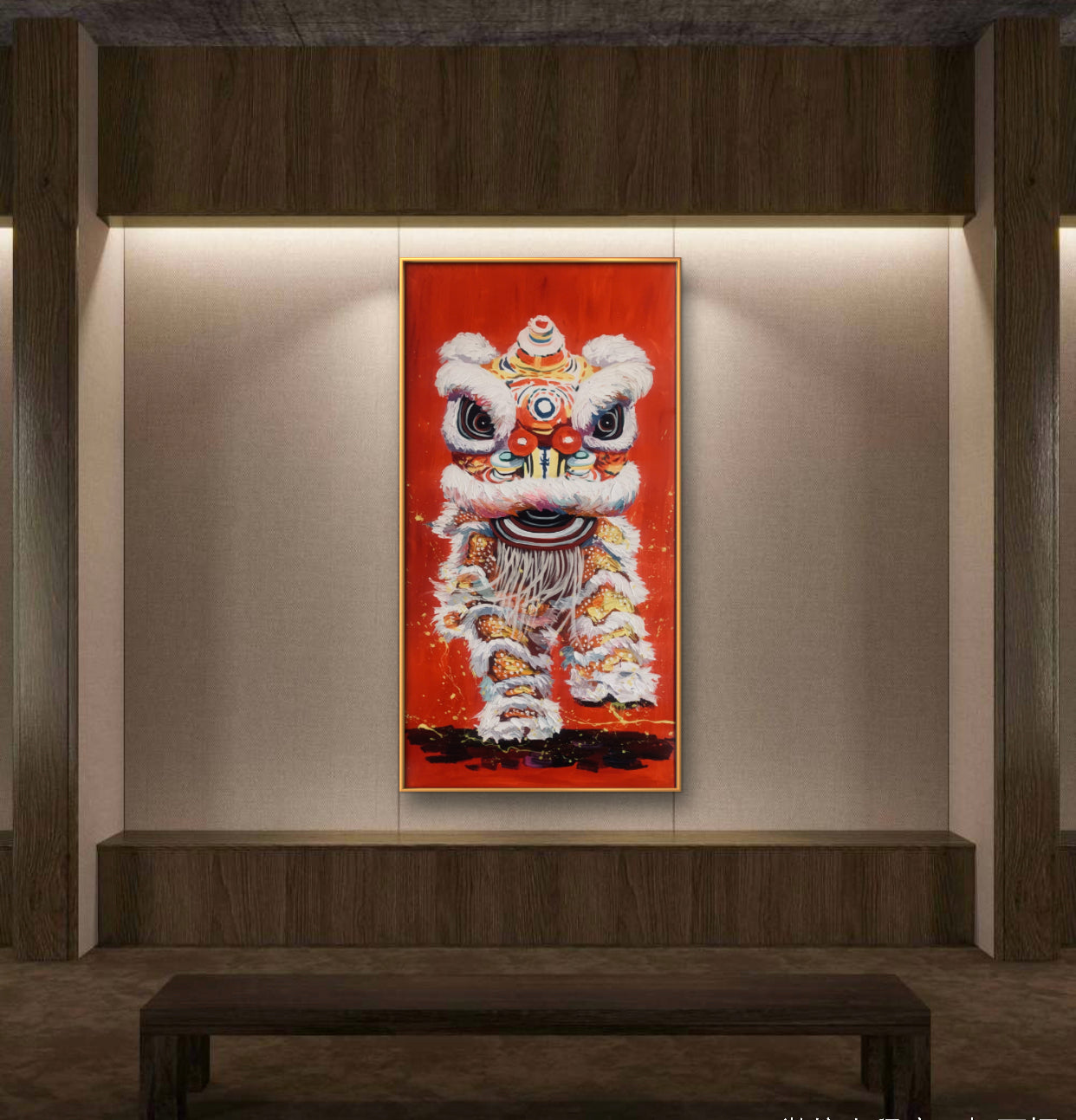 限量版 中国醒狮肌理油画 专属定制 Exclusive hand-painted work customization
