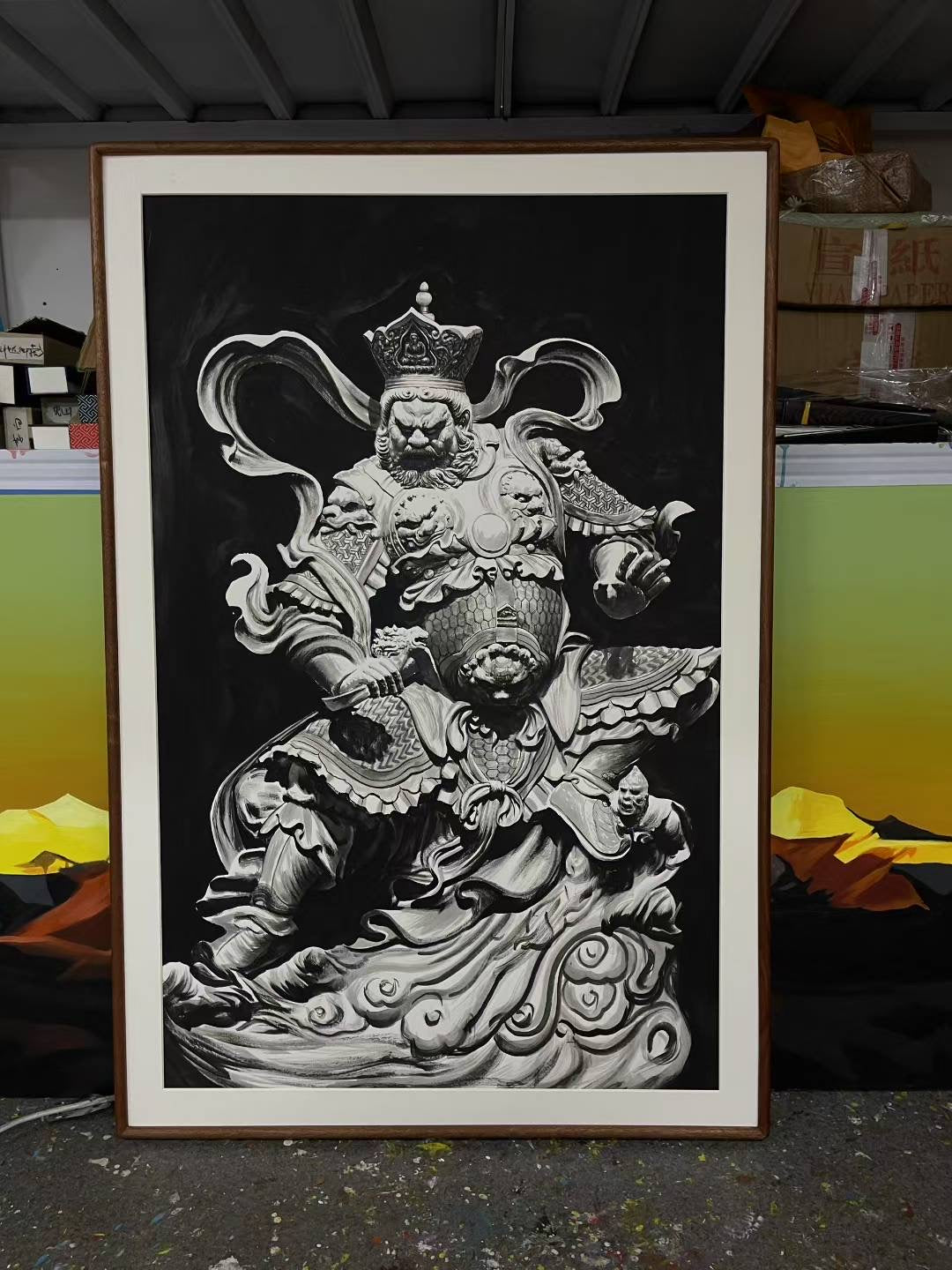 收藏级 四大天王专属定制（四幅水墨版作品）   Exclusive hand-painted work customization