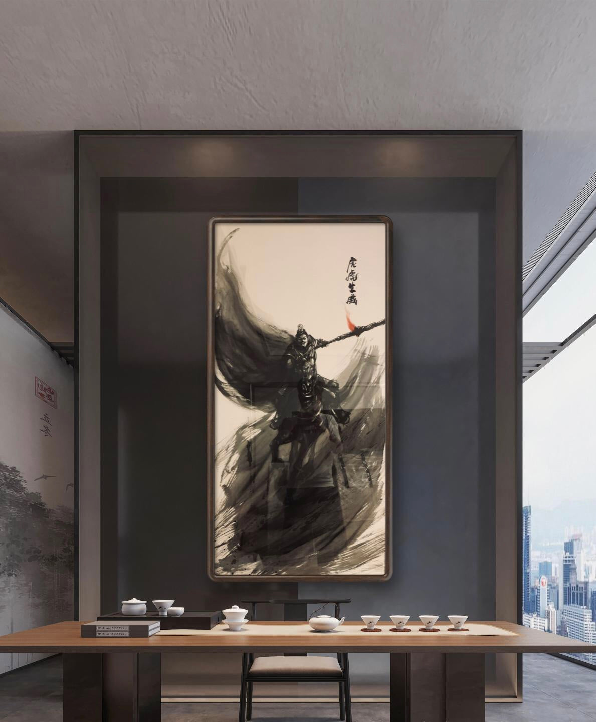 限量款 中国传统五虎上将水墨画 专属定制（五副）    Exclusive hand-painted work customization
