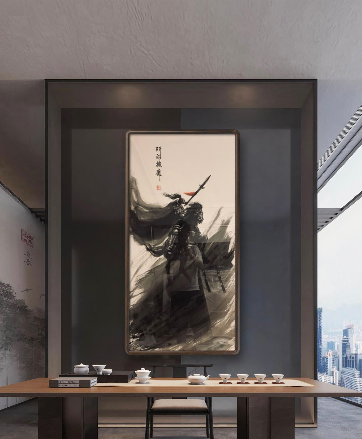 限量款 中国传统五虎上将水墨画 专属定制（五副）    Exclusive hand-painted work customization