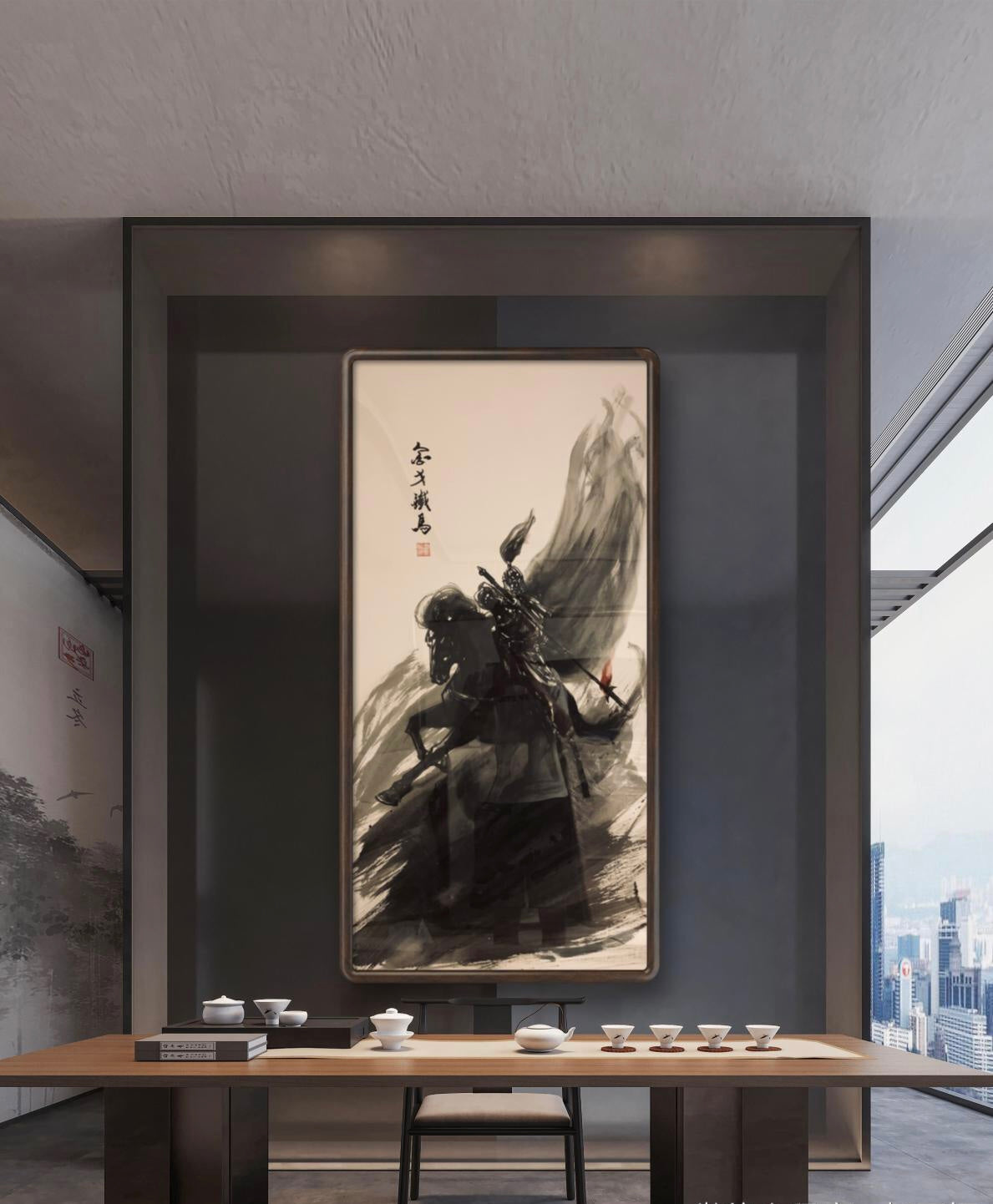 限量款 中国传统五虎上将水墨画 专属定制（五副）    Exclusive hand-painted work customization