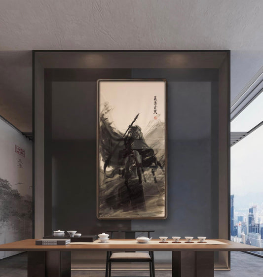 限量款 中国传统五虎上将水墨画 专属定制（五副）    Exclusive hand-painted work customization