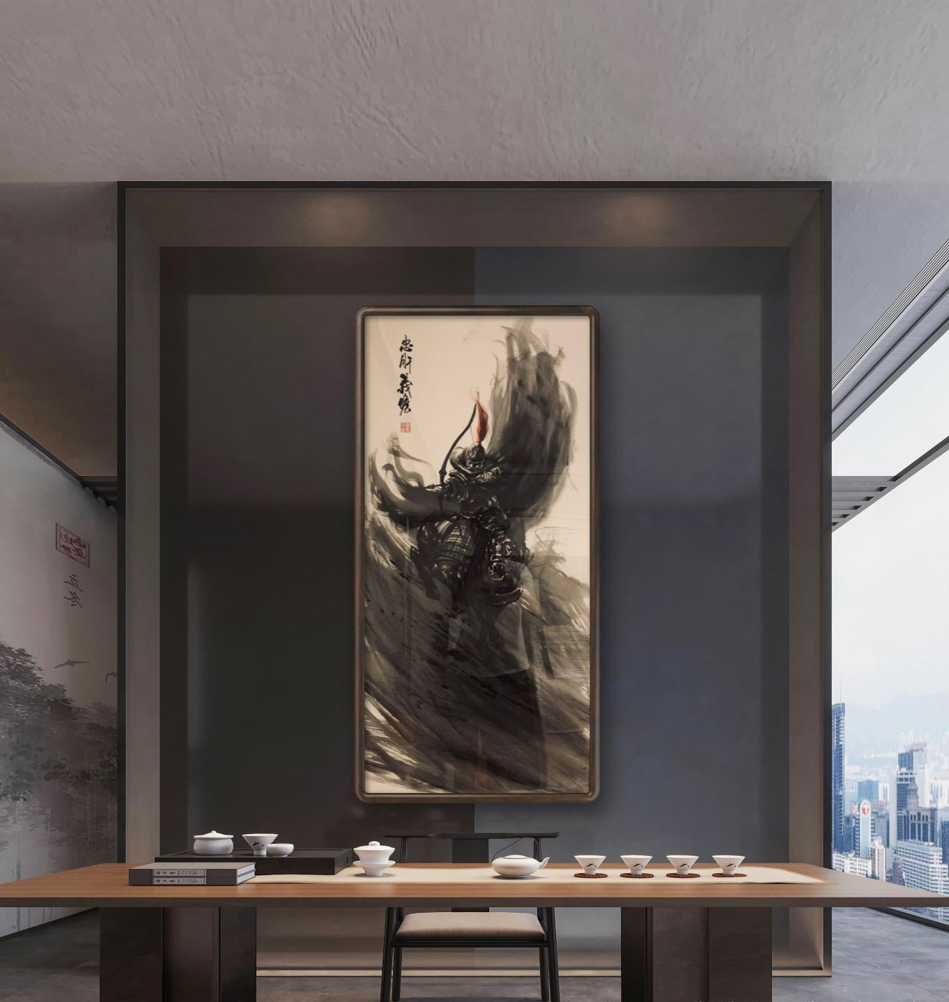 限量款 中国传统五虎上将水墨画 专属定制（五副）    Exclusive hand-painted work customization