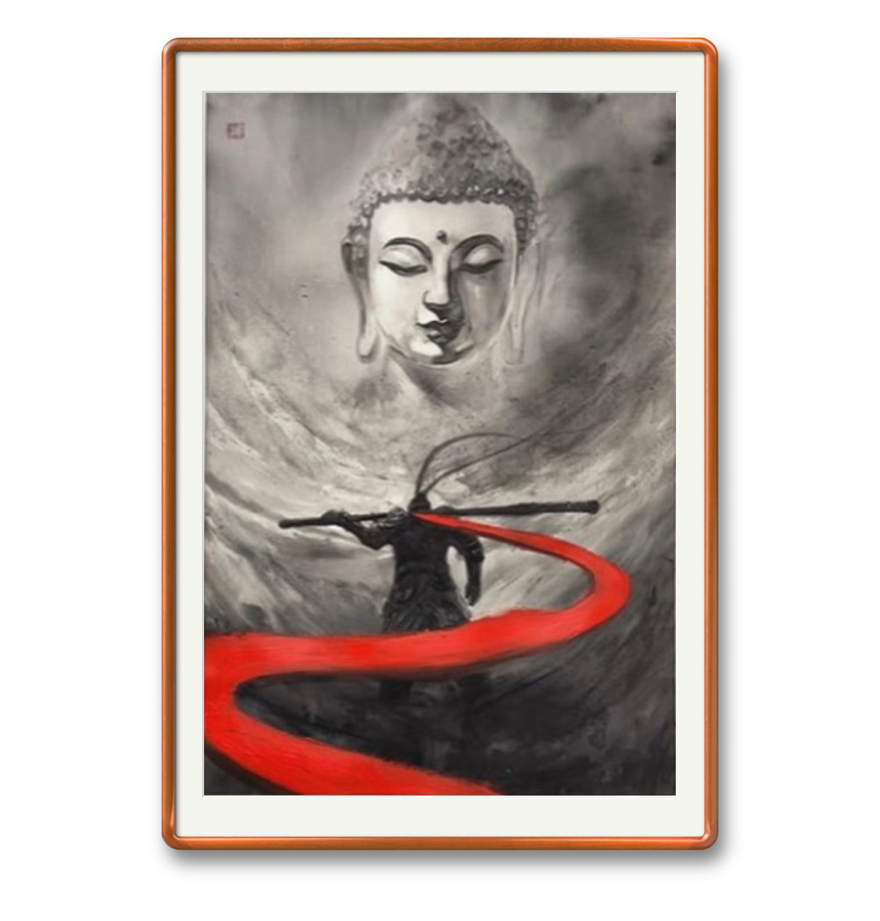 收藏级限量款中国水墨画斗战胜佛专属定制   Exclusive hand-painted work customization