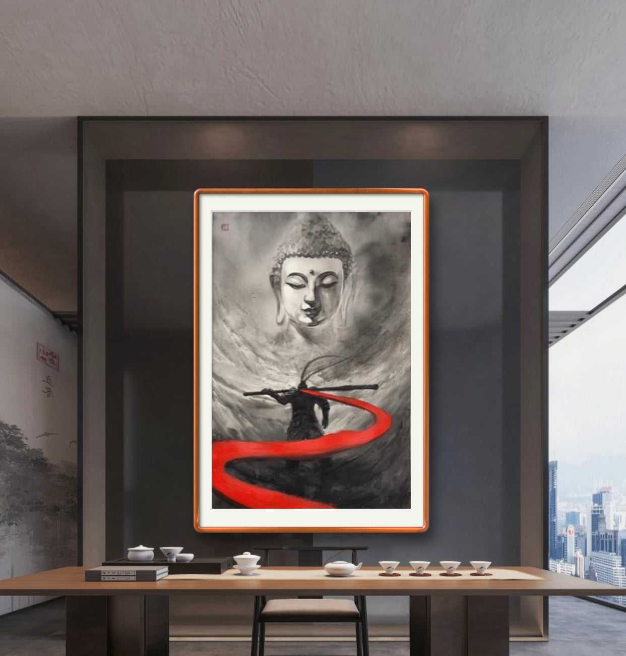 收藏级限量款中国水墨画斗战胜佛专属定制   Exclusive hand-painted work customization