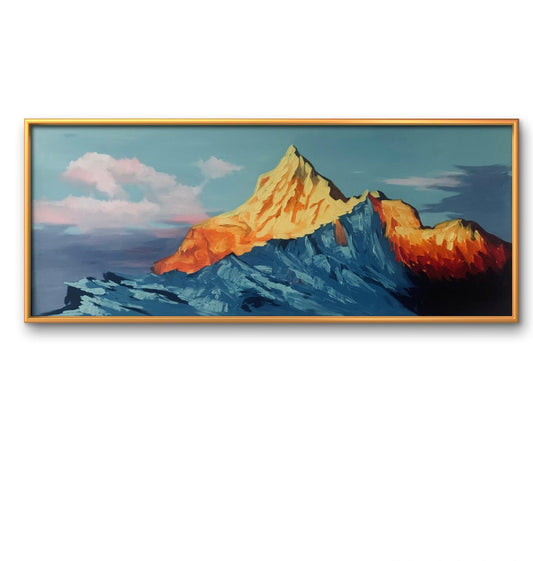 收藏级限量版 刮刀肌理油画日照金山专属定制   Exclusive hand-painted work customization