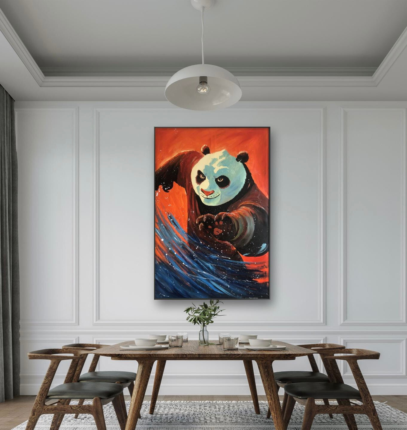 限量版肌理油画 中国功夫熊猫专属定制   Exclusive hand-painted work customization
