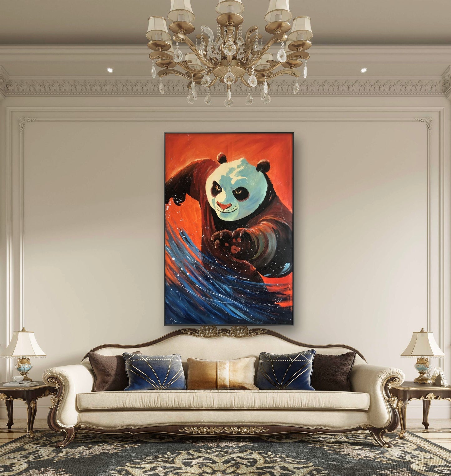 限量版肌理油画 中国功夫熊猫专属定制   Exclusive hand-painted work customization