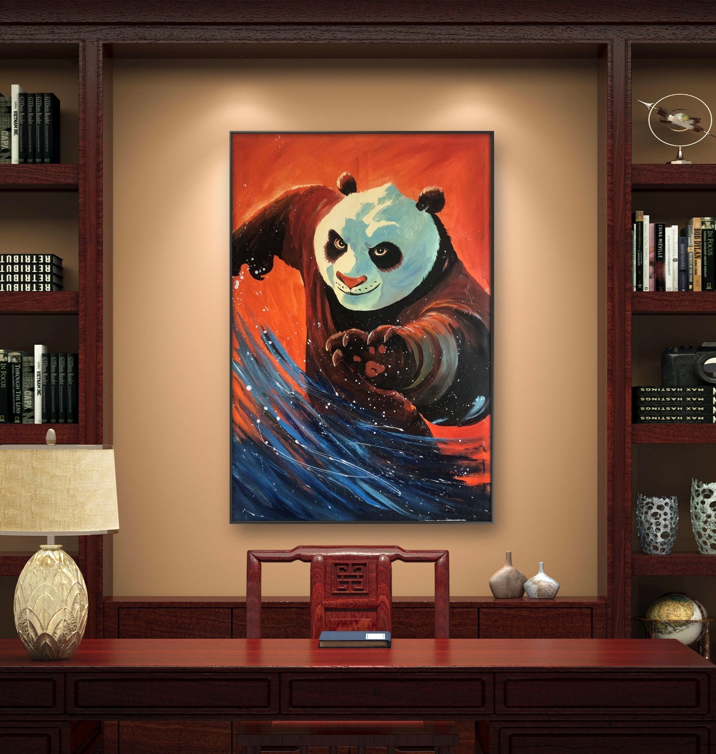 限量版肌理油画 中国功夫熊猫专属定制   Exclusive hand-painted work customization