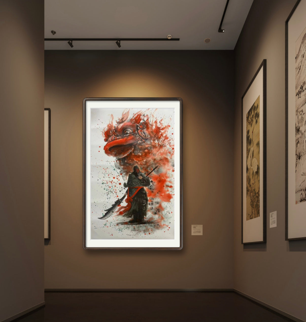 收藏级 国潮醒狮关羽-关云长  专属定制（一组三幅）   Exclusive hand-painted work customization