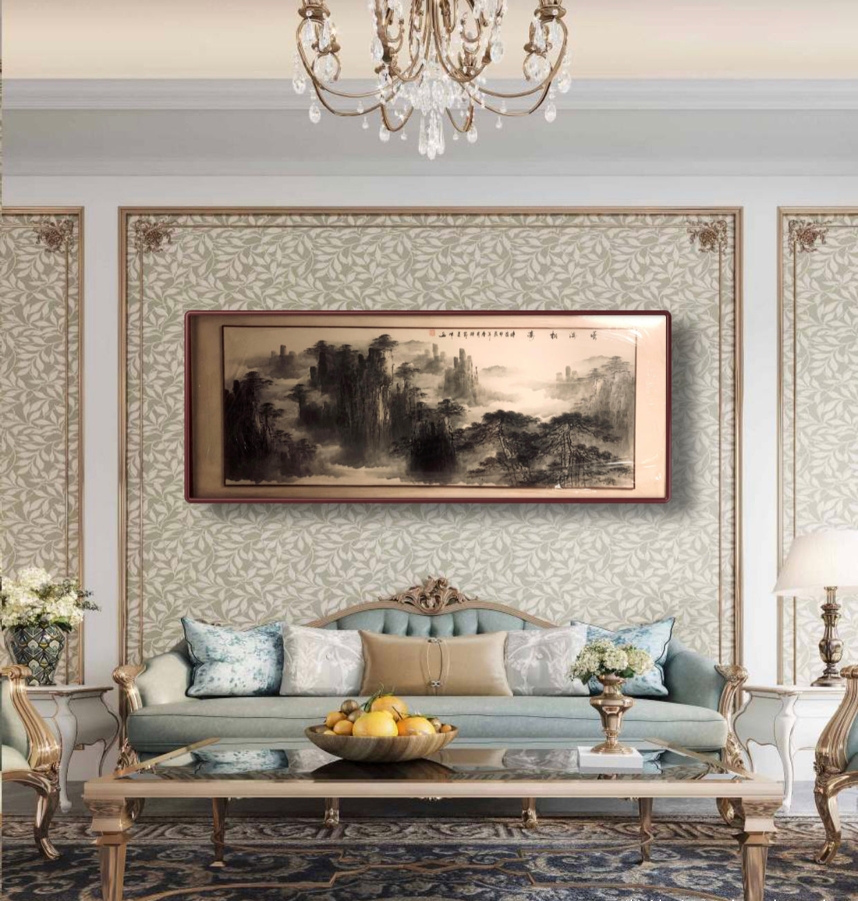 收藏级画作 云海松涛中国水墨作画 仅此一副   Exclusive hand-painted work customization