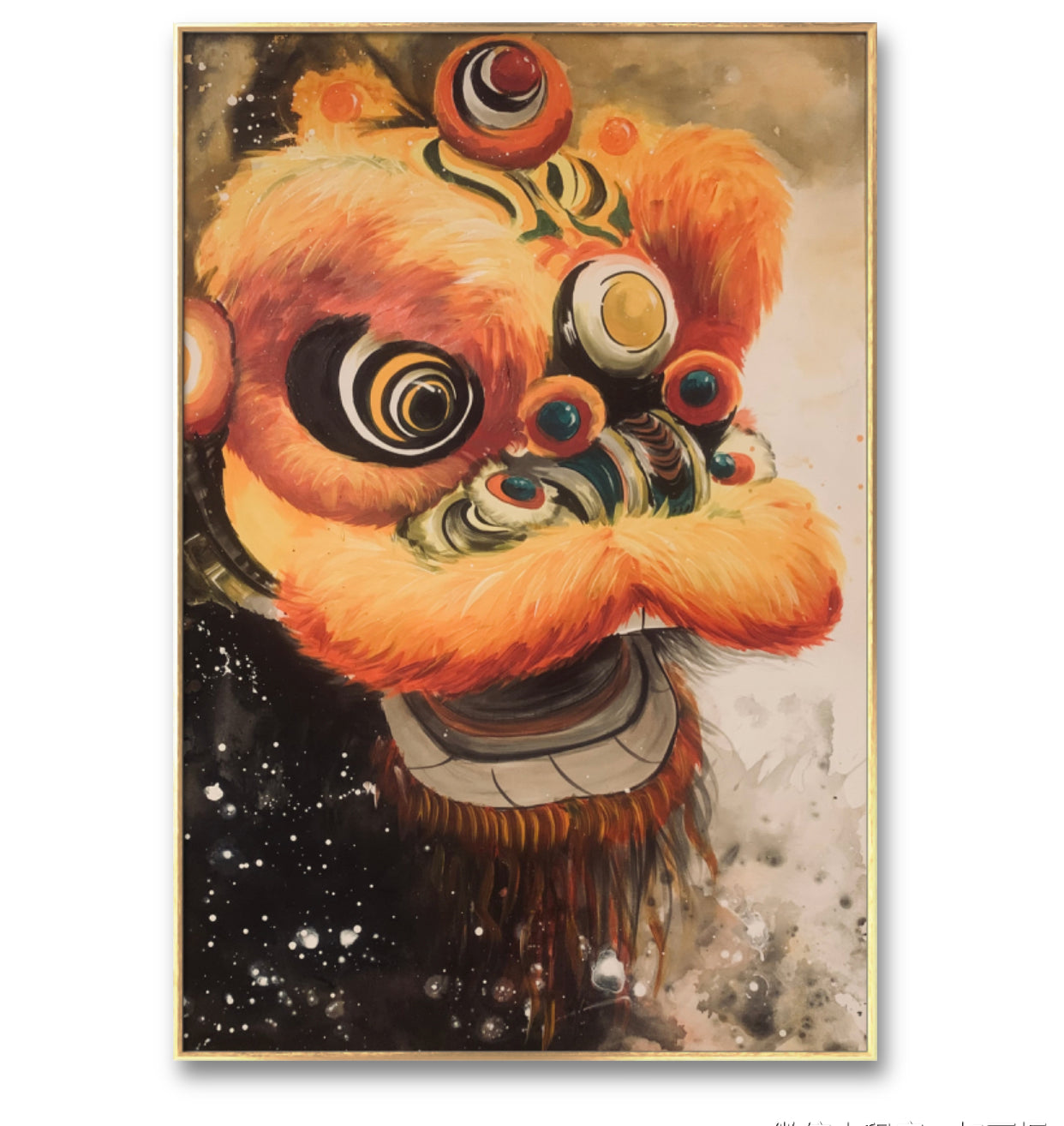 限量版 中国醒狮肌理油画 专属定制    Exclusive hand-painted work customization