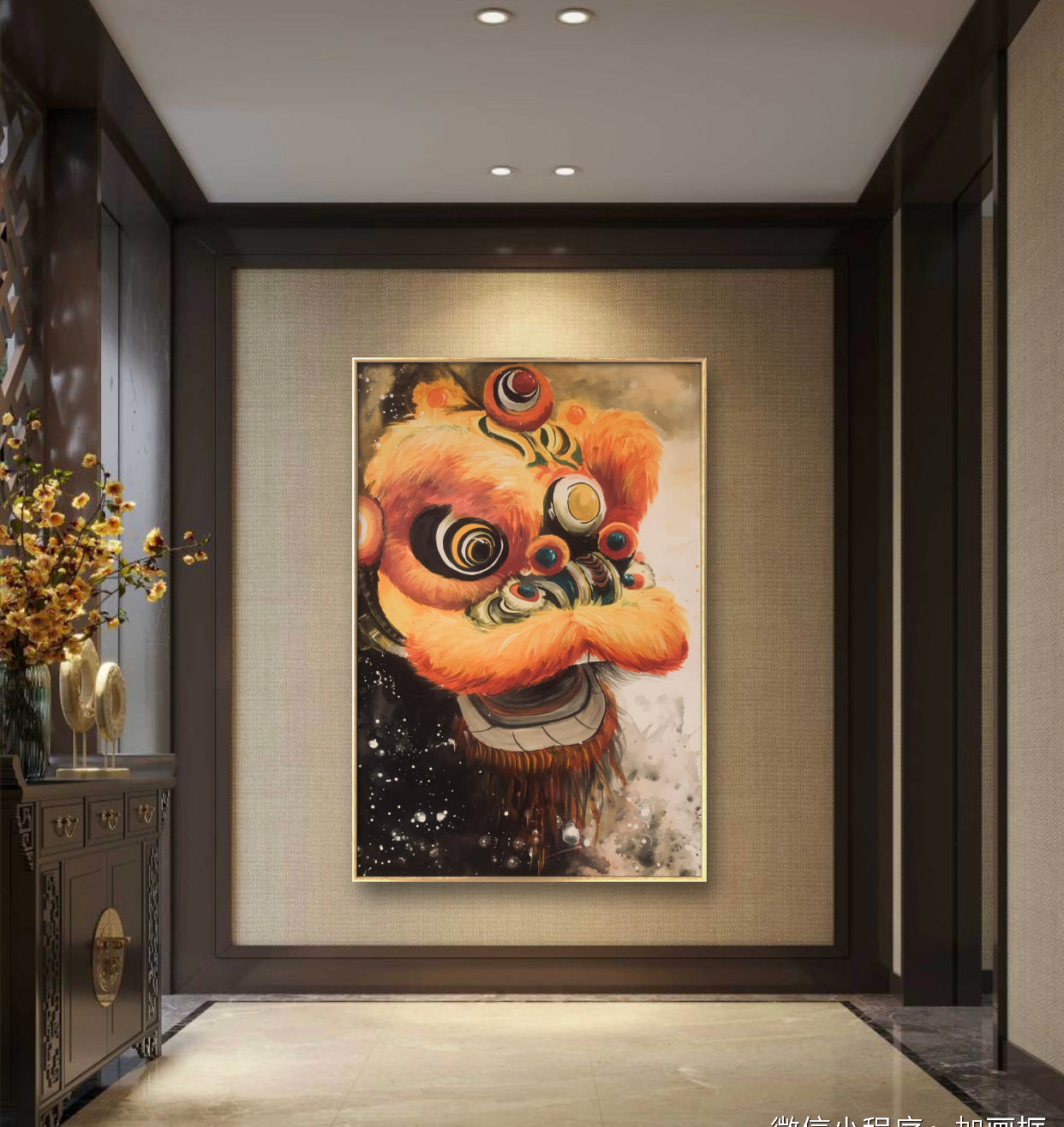 限量版 中国醒狮肌理油画 专属定制    Exclusive hand-painted work customization