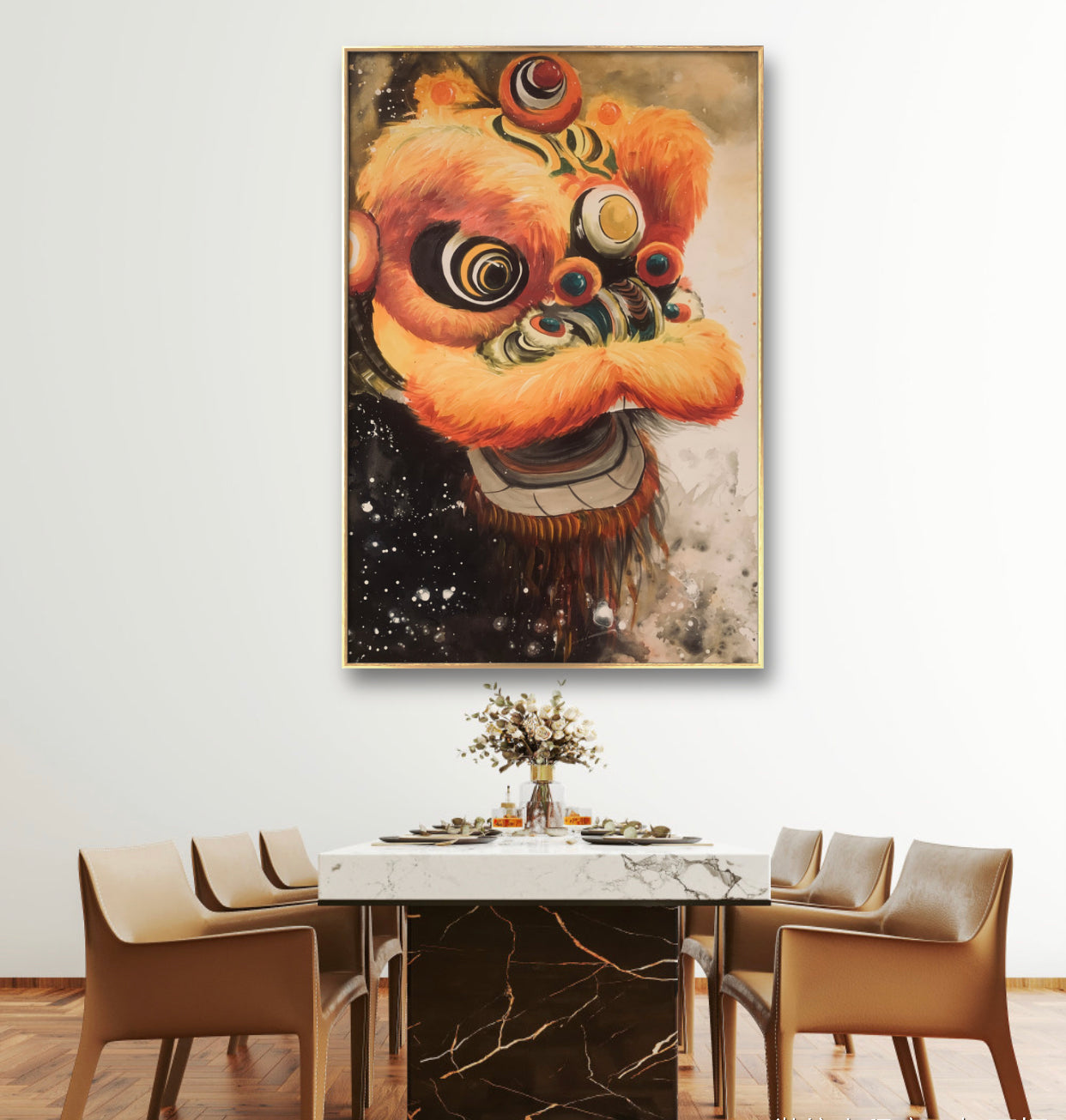 限量版 中国醒狮肌理油画 专属定制    Exclusive hand-painted work customization