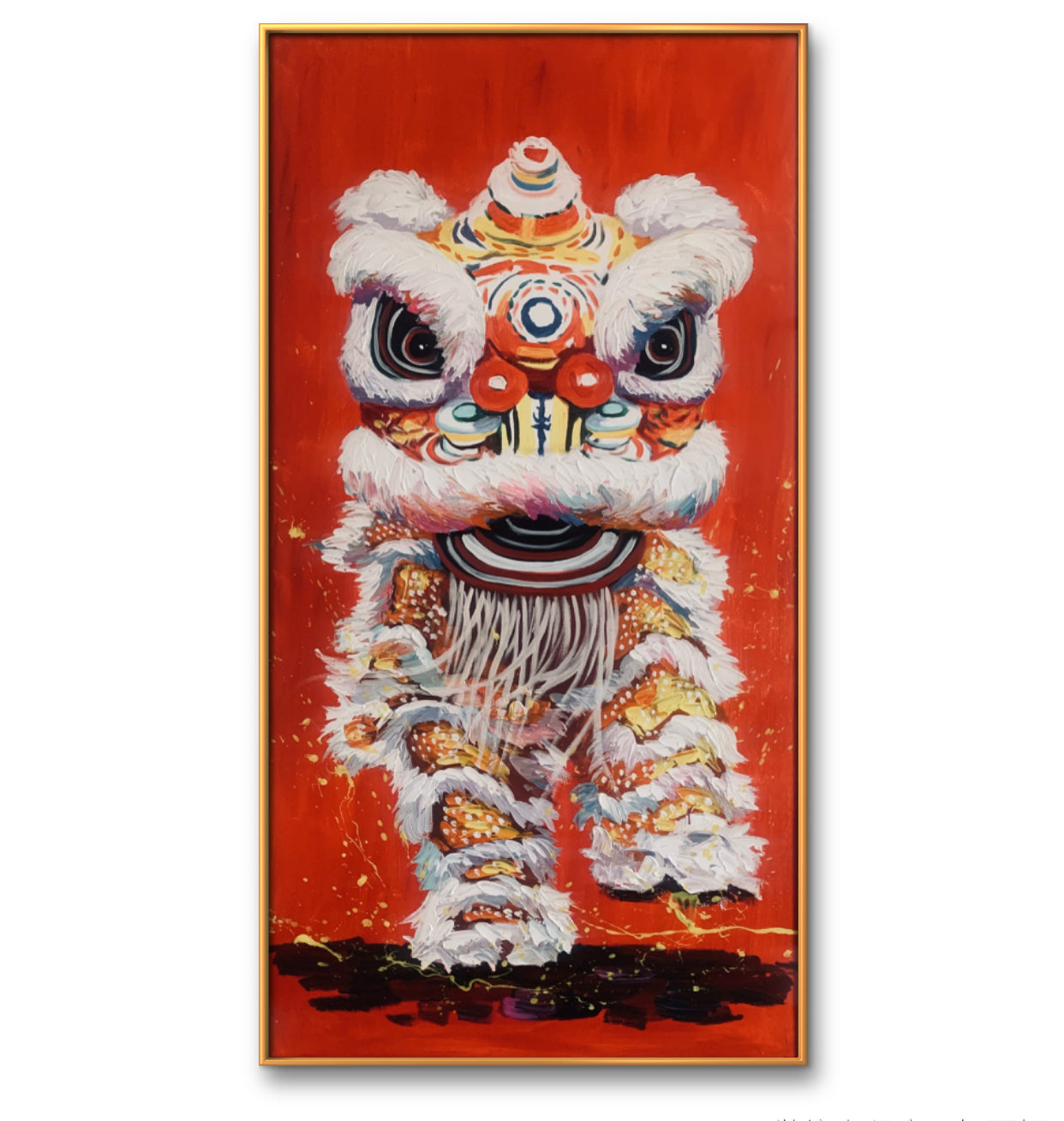 限量版 中国醒狮肌理油画 专属定制    Exclusive hand-painted work customization
