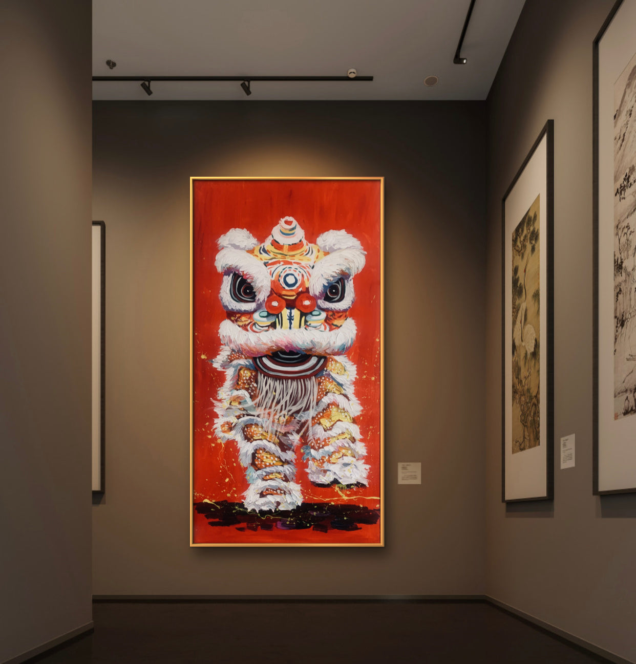 限量版 中国醒狮肌理油画 专属定制    Exclusive hand-painted work customization