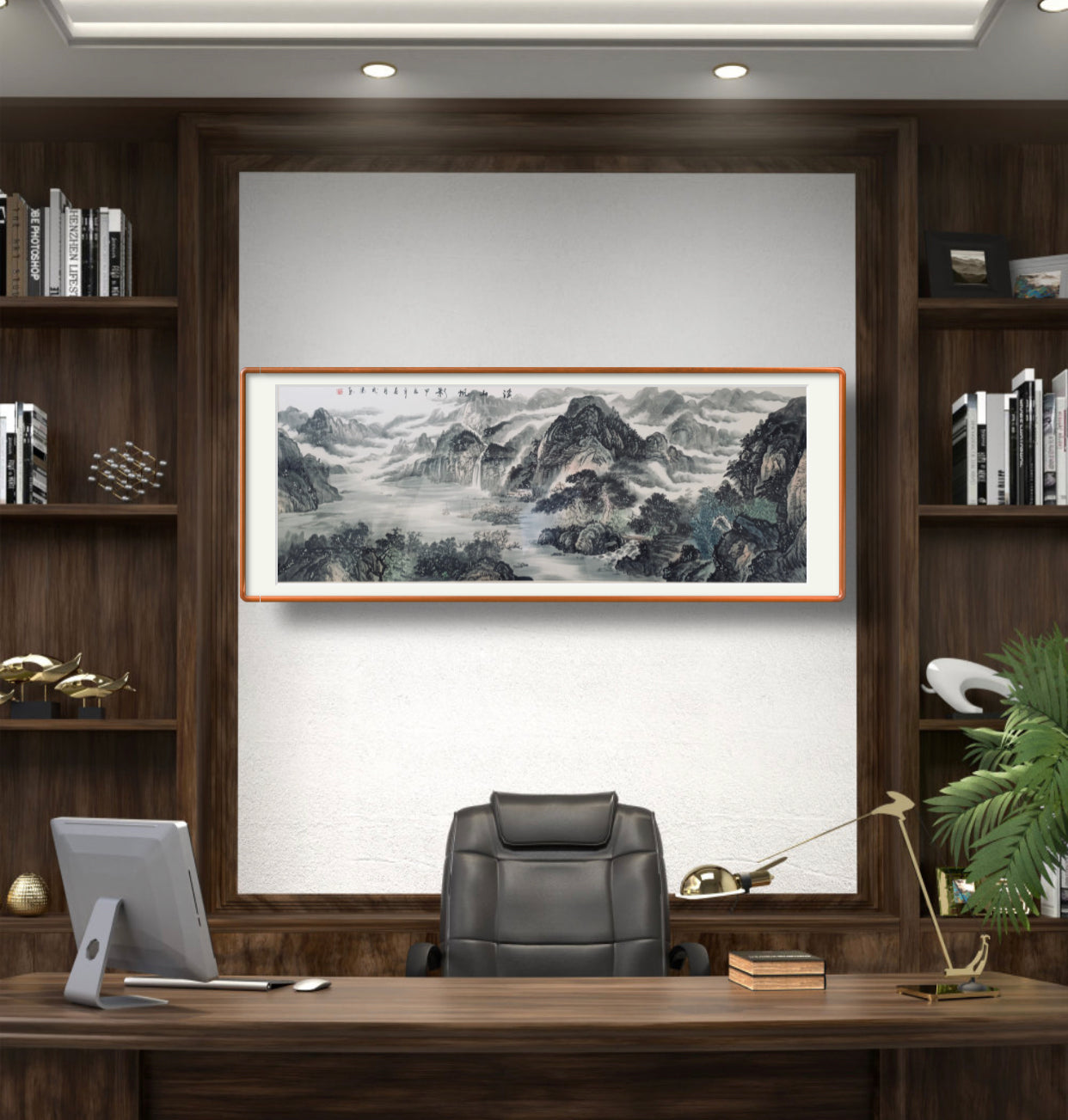 收藏级画作 溪山帆影中国山水水墨画  仅此一副    Exclusive hand-painted work customization