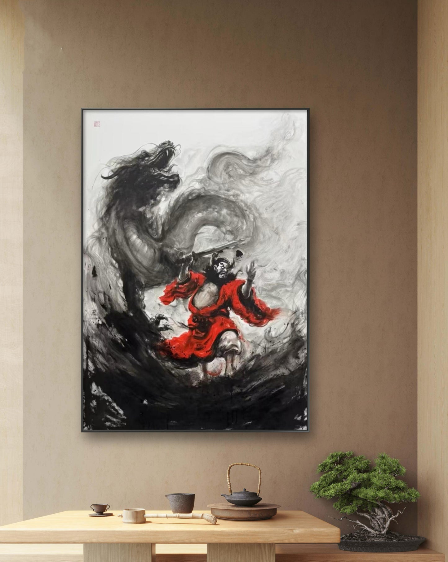 限量版 《钟馗御龙图》专属定制 Exclusive hand-painted work customization