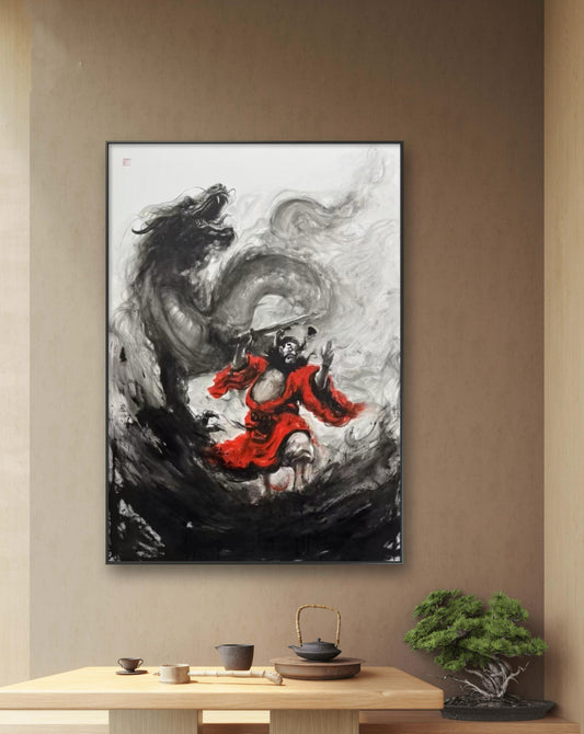 限量版 《钟馗御龙图》专属定制 Exclusive hand-painted work customization
